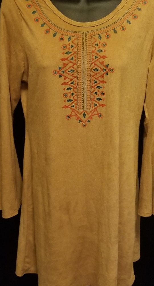 Urban Rose(Made In The USA)Tan Bell Sleeve dress